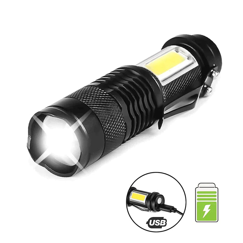 Mini Lanterna Led COB Portatil Usb Recarregavel Tatica Dupla - Neoshop