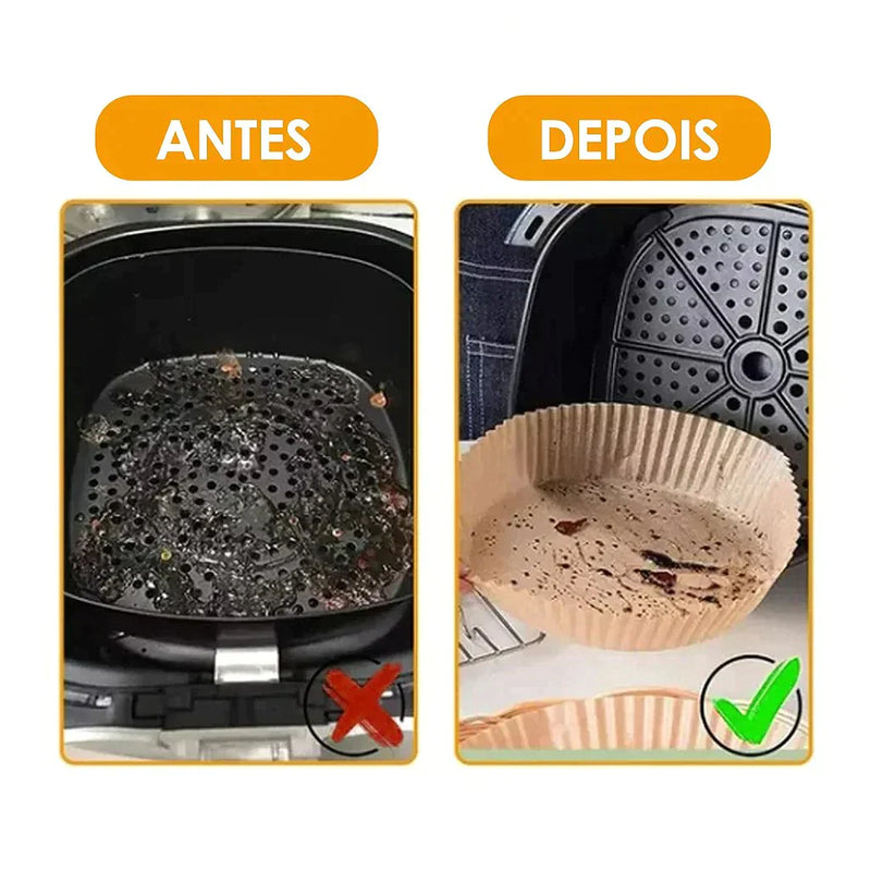 Forro De Papel Airfryer Tapete Forma Antiaderente 50 Unidades Descartaveis - Neoshop