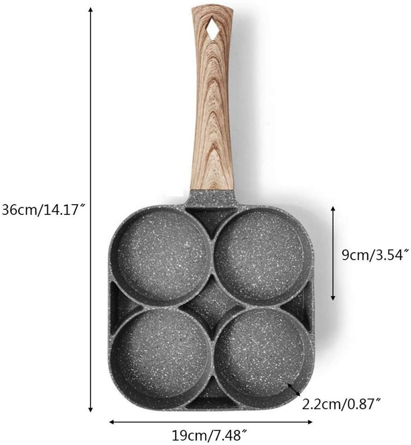 Frigideira Antiaderente de Pedra Maifan - 4 Compartimentos - Neoshop