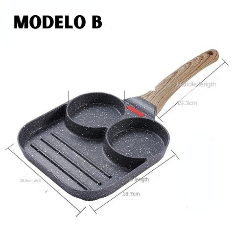 Frigideira Antiaderente de Pedra Maifan - 4 Compartimentos - Neoshop