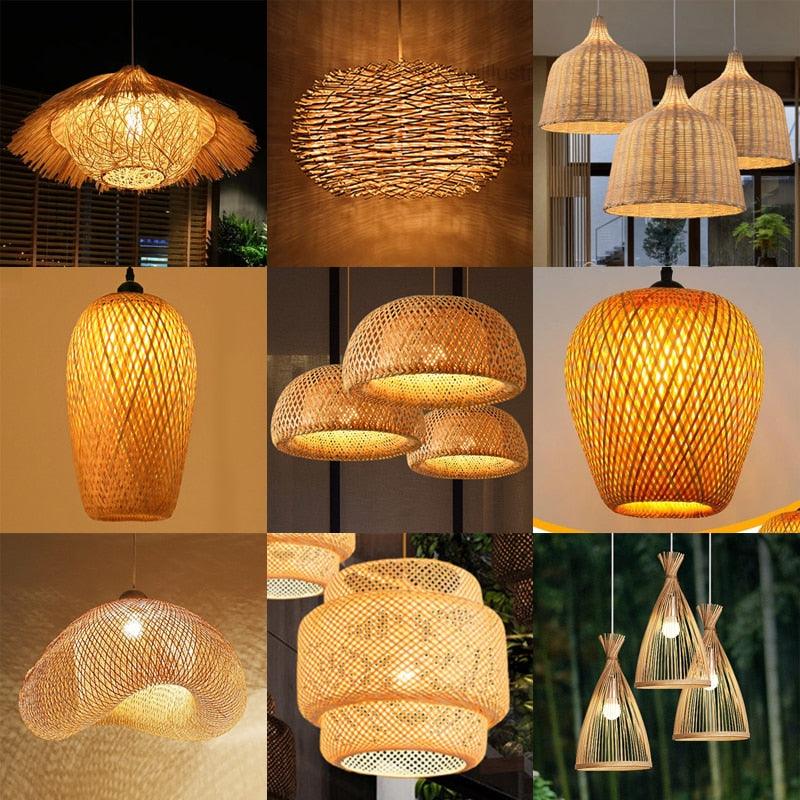 Luminária de Bambu Artesanal Para Casa - Neoshop