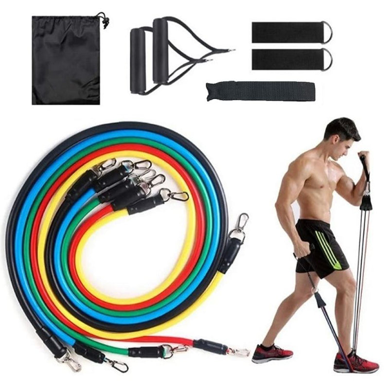 Kit Extensor Elastico 11 Peças Exercicio Fitness Pilates - Neoshop