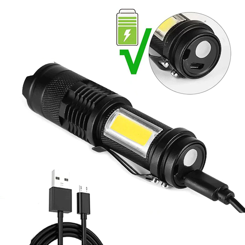 Mini Lanterna Led COB Portatil Usb Recarregavel Tatica Dupla - Neoshop