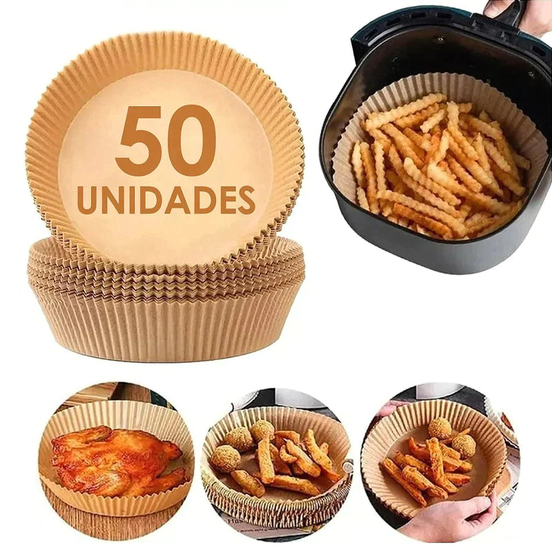 Forro De Papel Airfryer Tapete Forma Antiaderente 50 Unidades Descartaveis - Neoshop